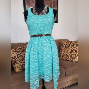 Teal lace over dress 👗